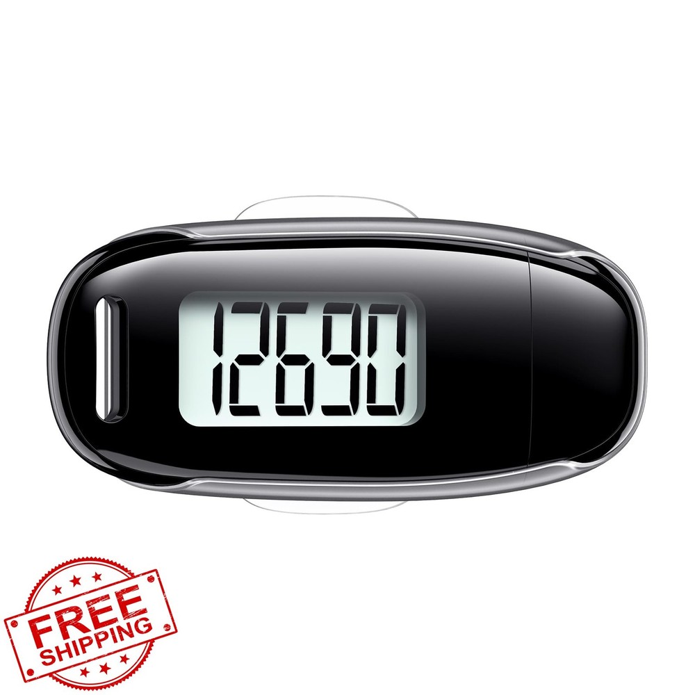 3D Pedometer for Walking, Clip Strap, USB Rechargeable