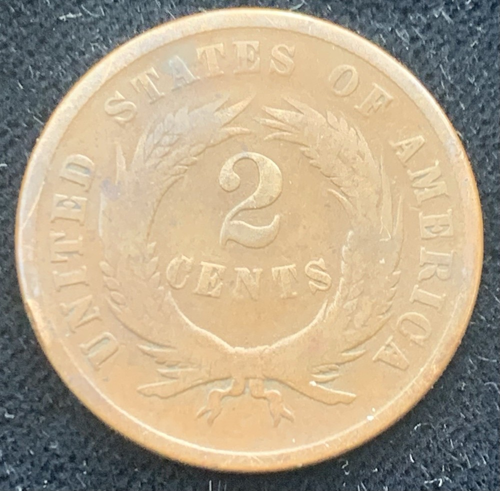 1868 Two Cent Piece VERY GOOD