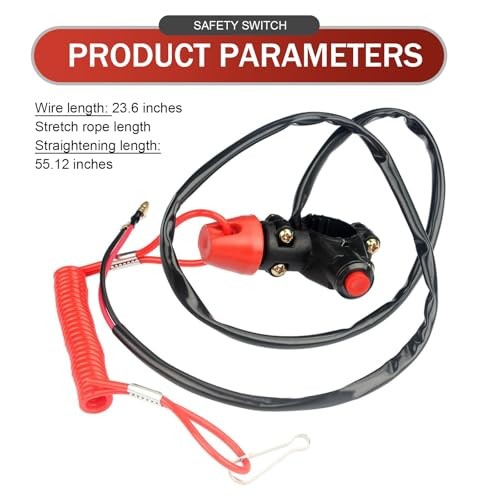 Shakas Motorcycle Boat Outboard Engine Motor Kill Stop Switch, with Connector