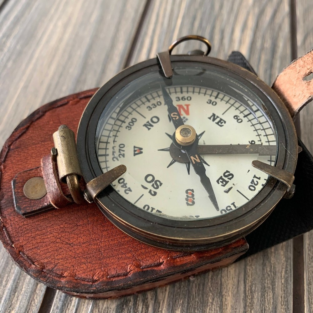 Solid Brass Nautical Pocket Compass Adventure Gift