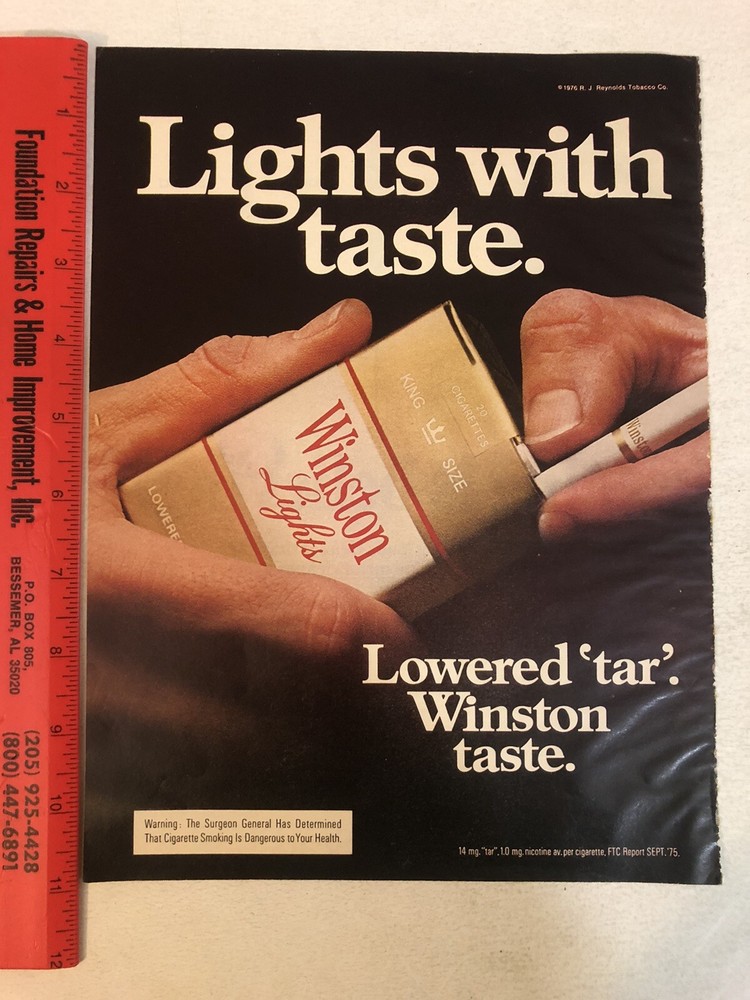1976 Winston Cigarettes Print Ad Advertisement Vintage pa3