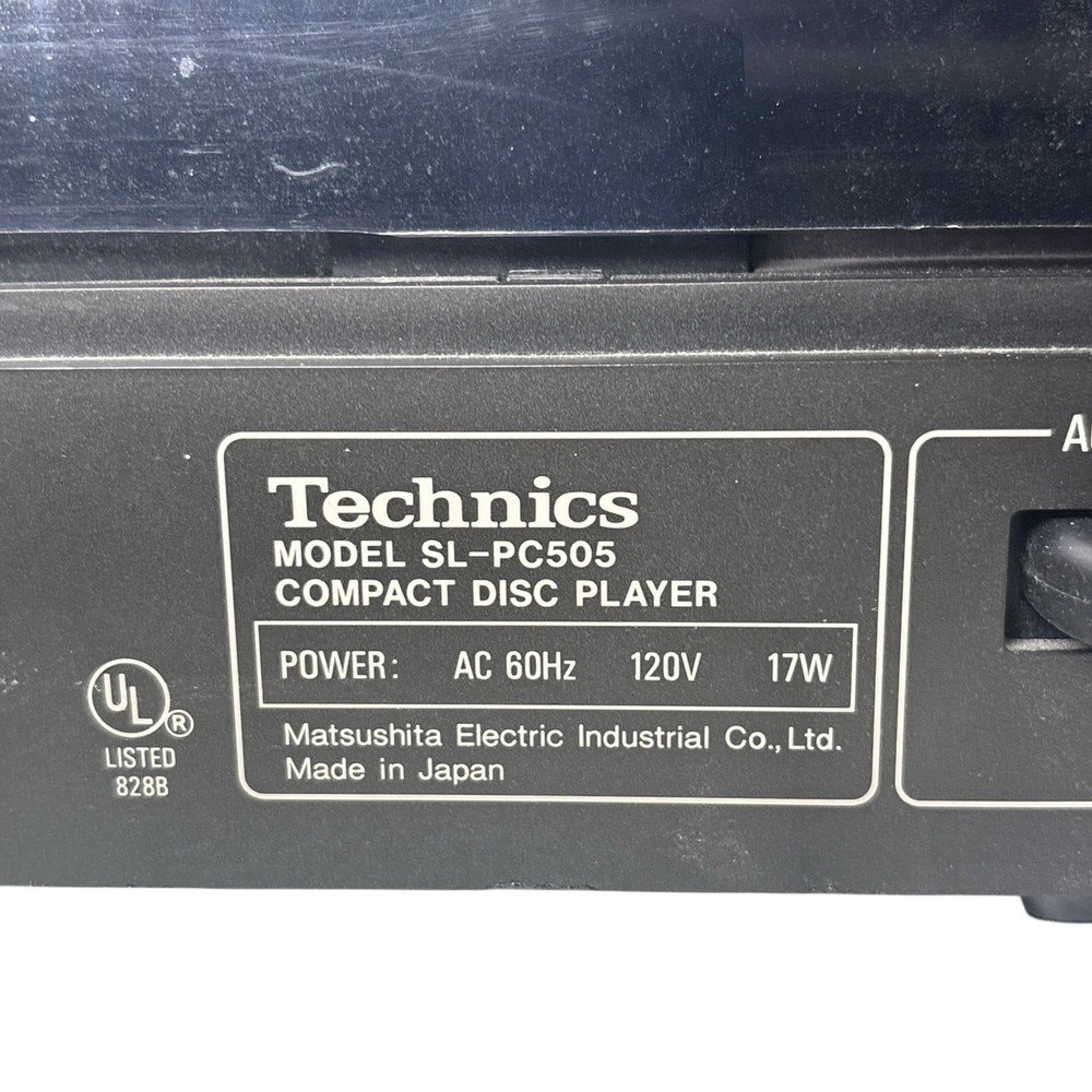 Technics Model SL-PC505 Black Home Audio Multi-Compact Disc Player 1991