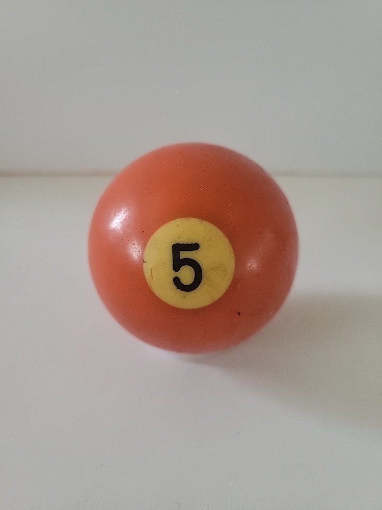 Vintage No. 5 Solid Orange Pool Ball Billiard 2" Replacement (G)