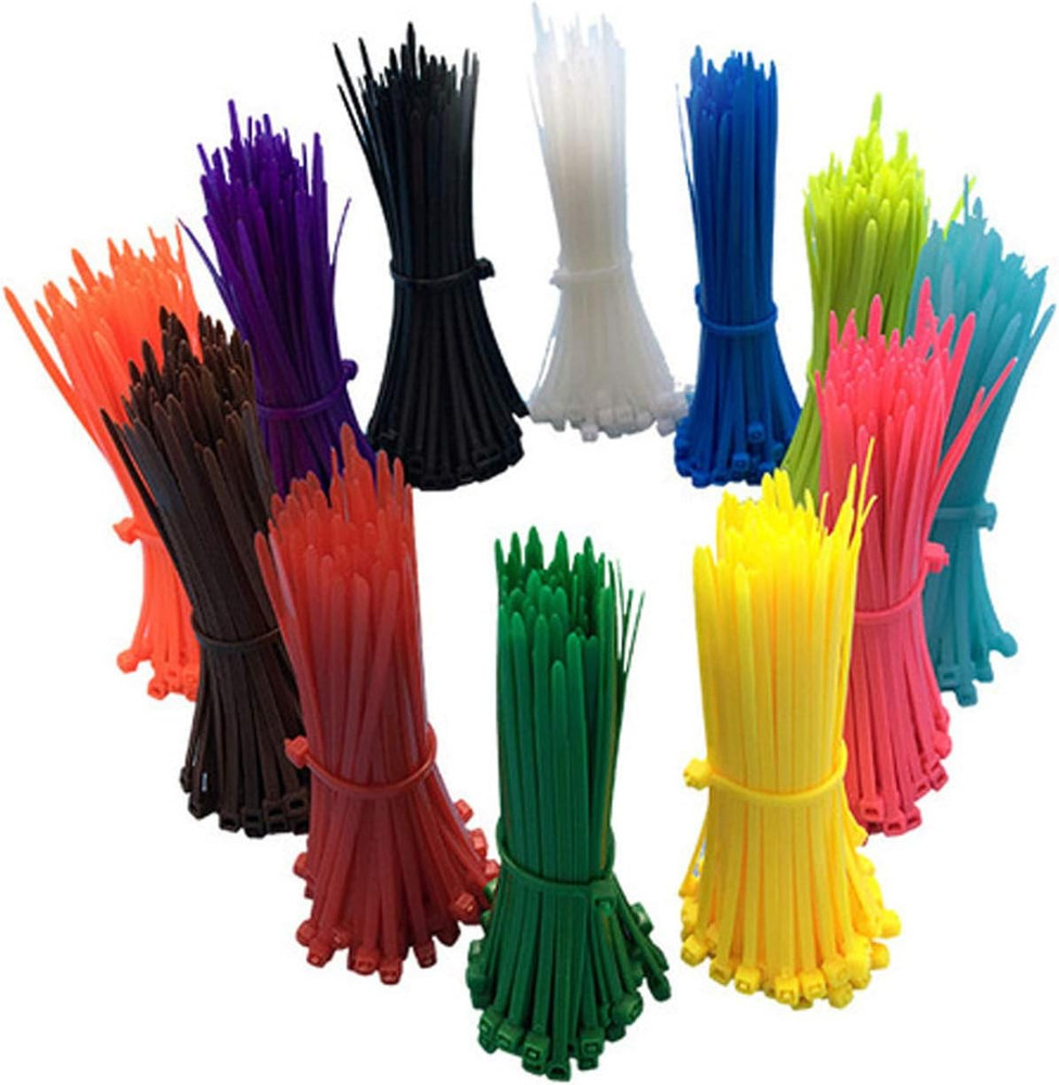 1200 Pieces Zip Ties, Multi-Purpose Assorted Colored Self-Locking Nylon Cable