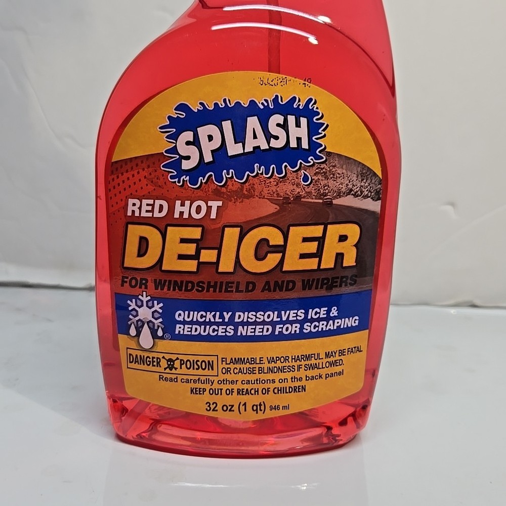 SPLASH Red Hot De-icer Windshield and Wipers Trigger Spray 32 Ounce Bottle New