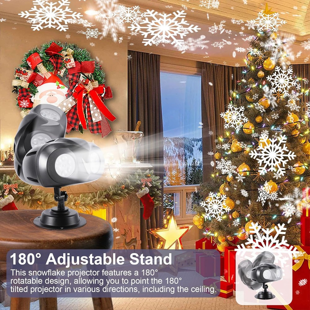 Christmas Projector Lights Outdoor, Dynamic Snowflake Projector with Remote Cont
