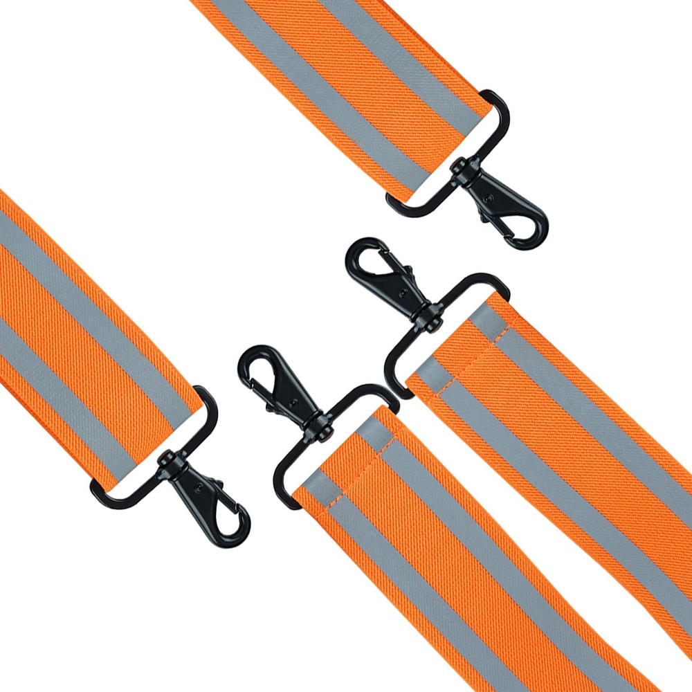 Men Reflective Work Suspenders 2" Elastic High Visibility Tool Belt Snap Hooks