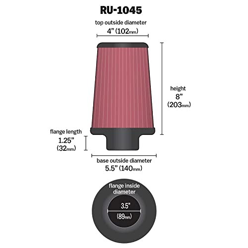 High-Flow Original Lifetime Universal Clamp-On Air Filter: High Performance,