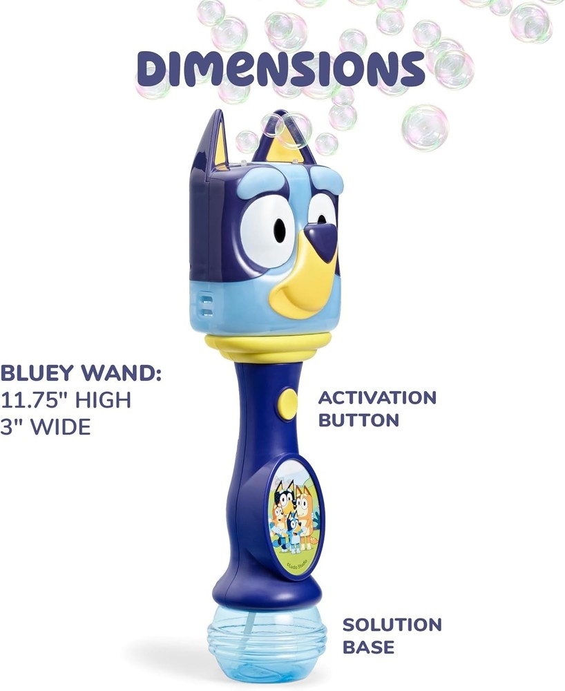 Enjoy Endless Bubbles with BLUEY Light-Up Toy - Includes Musical Bubble Solution