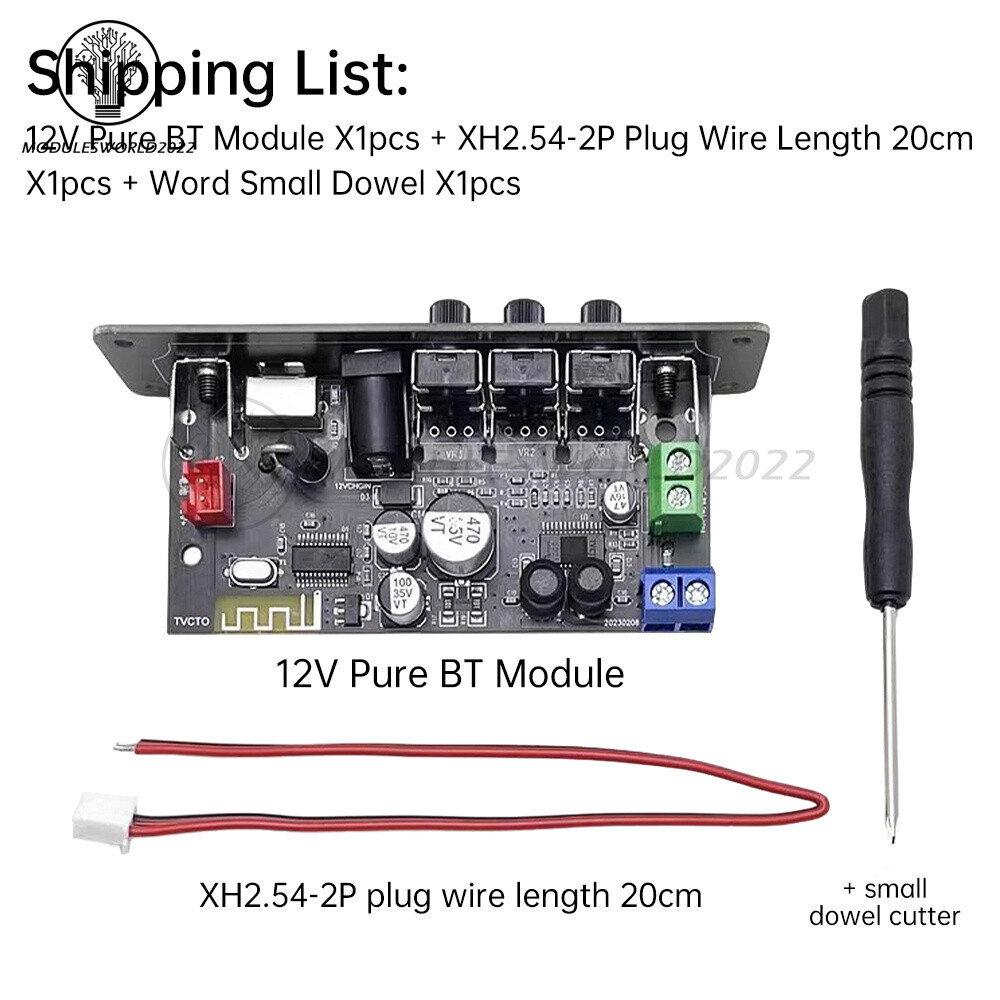 DC 12V HIFI Bluetooth 5.1 Amplifier Board Audio Car Amplifier MP3 Player Module