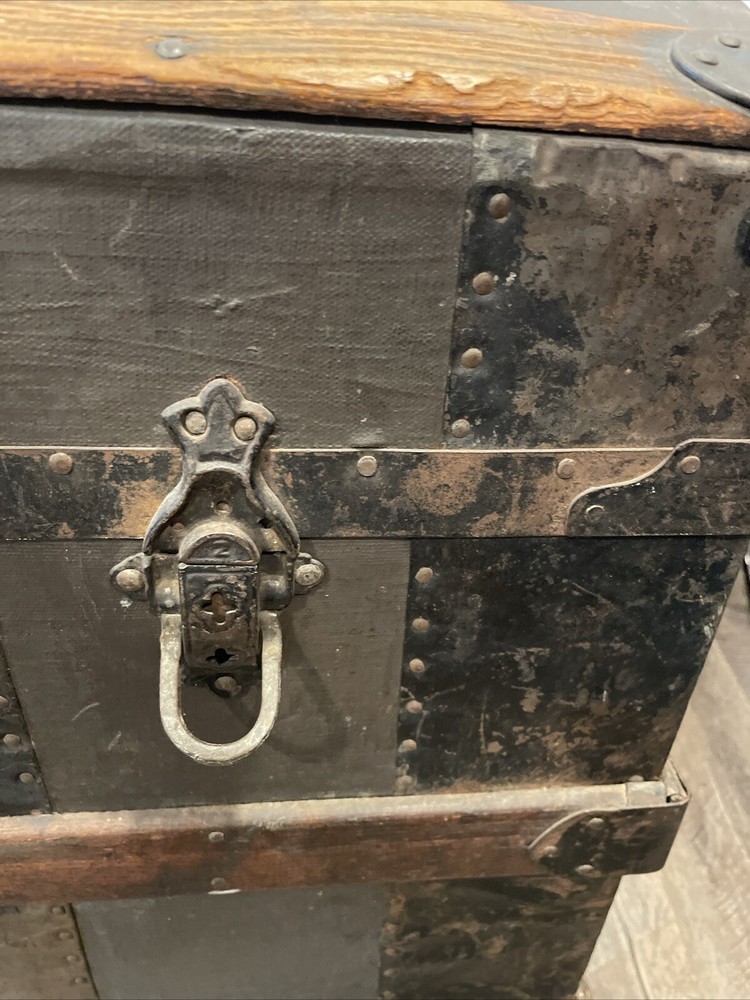 Antique steamer trunk dome top Victorian