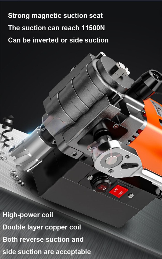 Electric Magnetic Drill Powerful Magnetic Base Drill Horizontal Bench Drilling