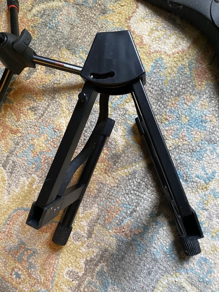 Amazon Basics Adjustable Guitar Folding A-Shape Frame Stand Black