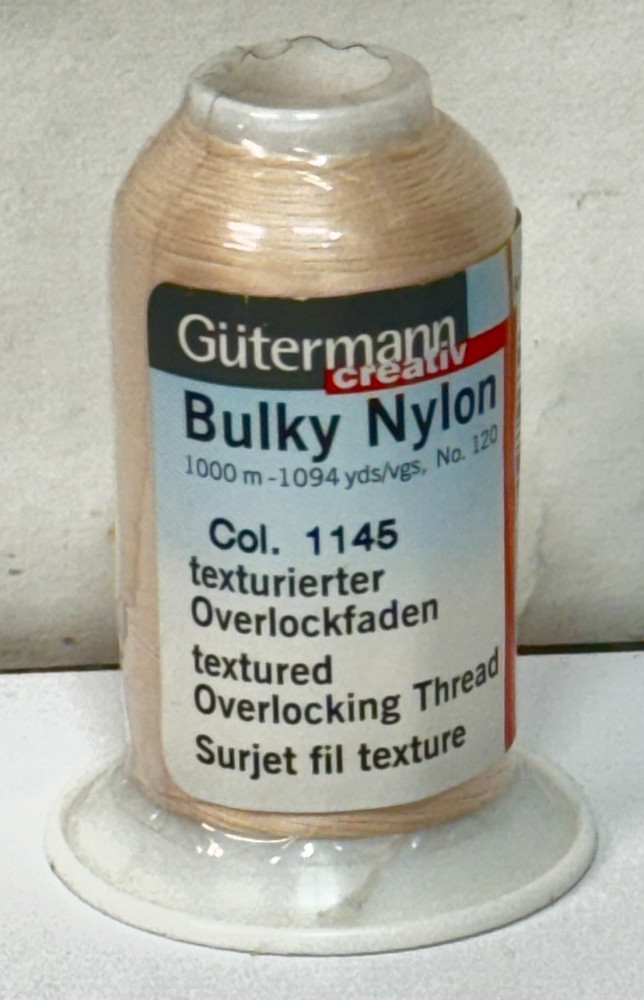 Gutermann Bulky Nylon Thread Overlocking, Textured, 1145 Tan, 1000M