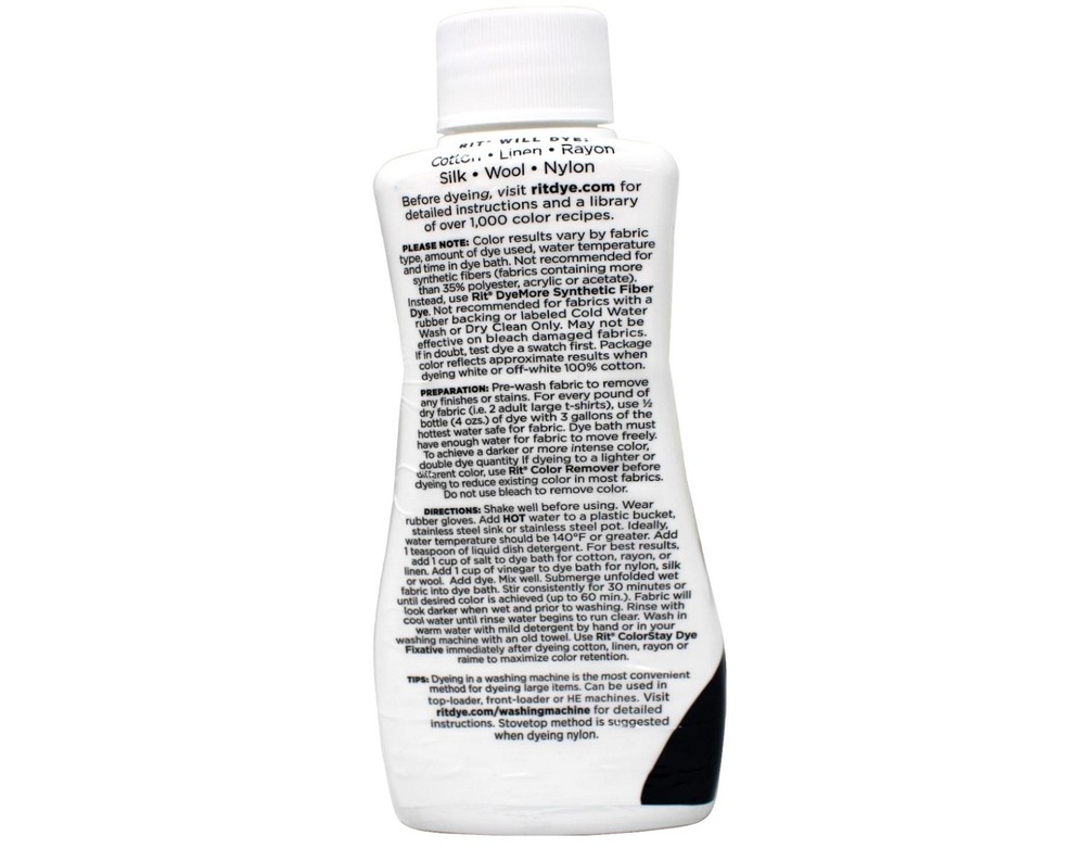 Rit All-Purpose Liquid Dye, 8 Ounce, Black - 5 Pack