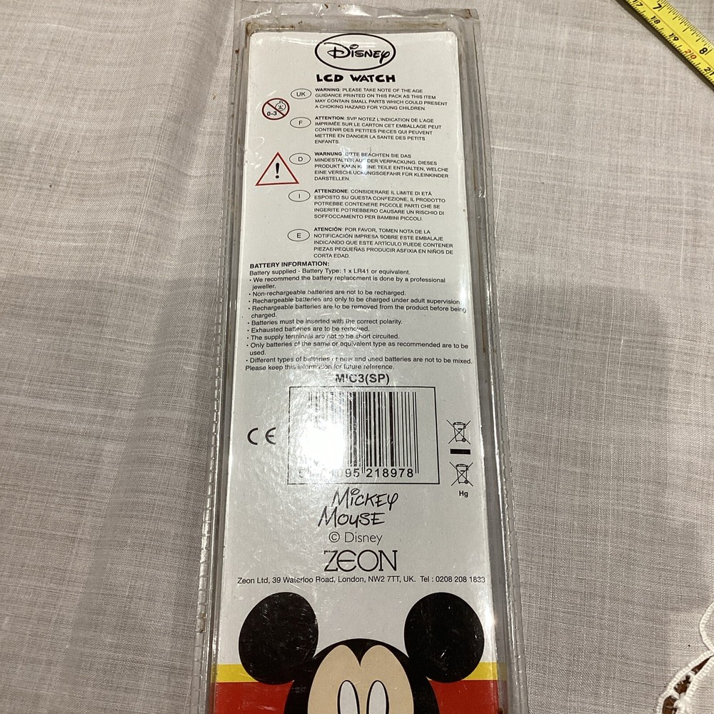 Mickey Mouse LCD Watch New Sealed Package