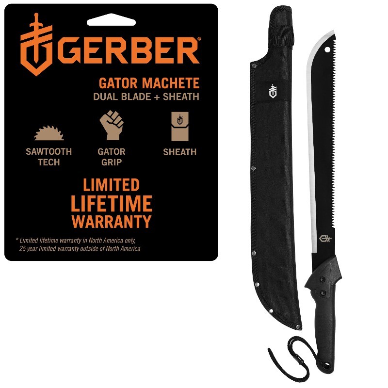 Gerber Gator Machete w/ Saw Back for Survival