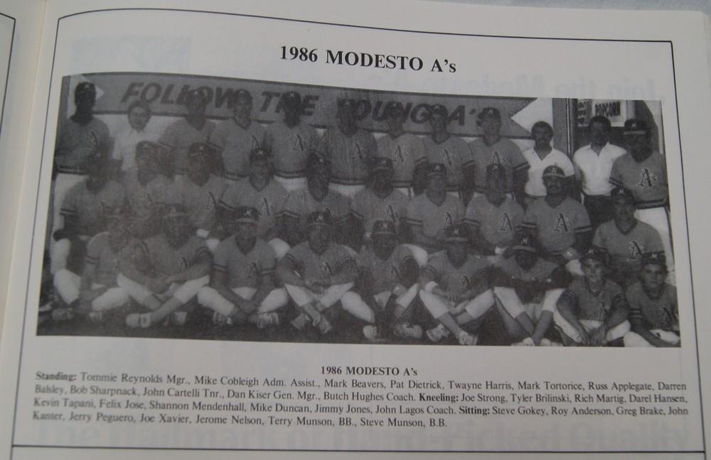 1987 modesto a's official souvenir program unscored