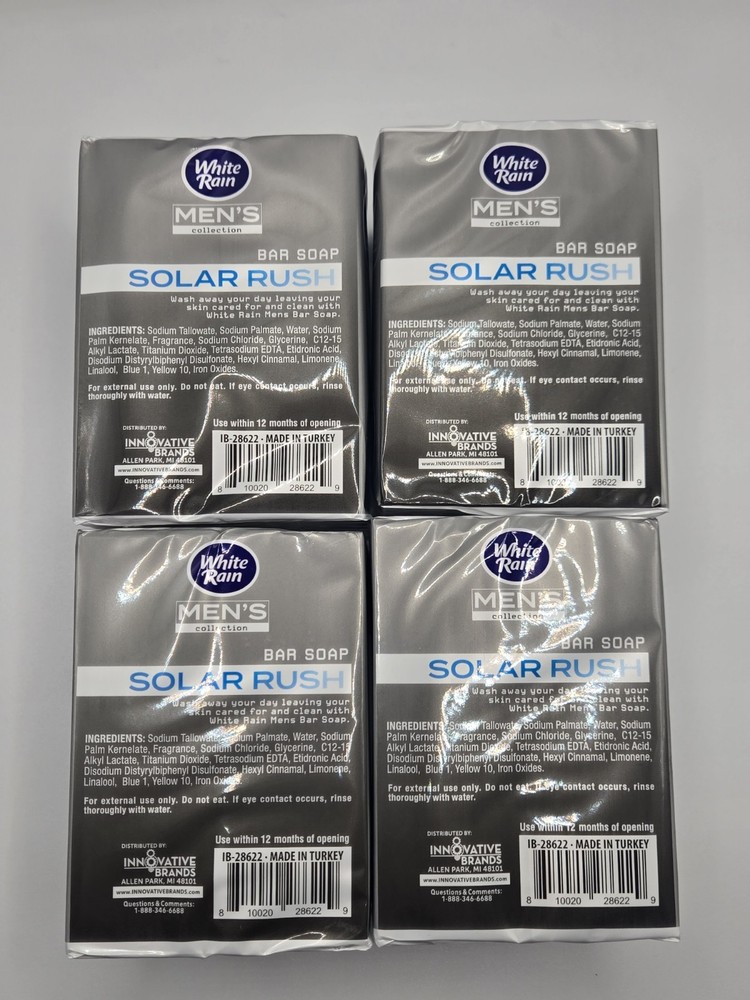 8 Bars - Men's Collection Solar Rush Soap - White Rain - 4/2Packs