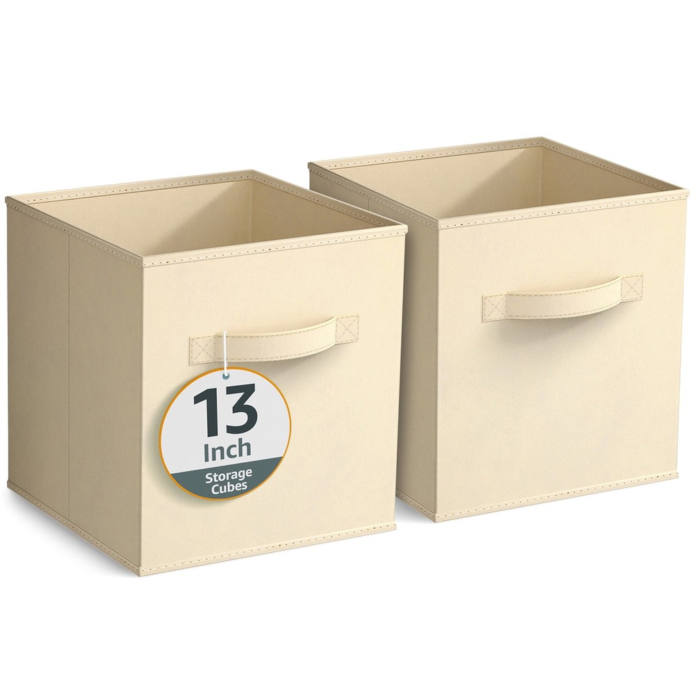 Sorbus 13" Foldable Fabric Storage Cube Bin, Pastel Purple (2 pack)