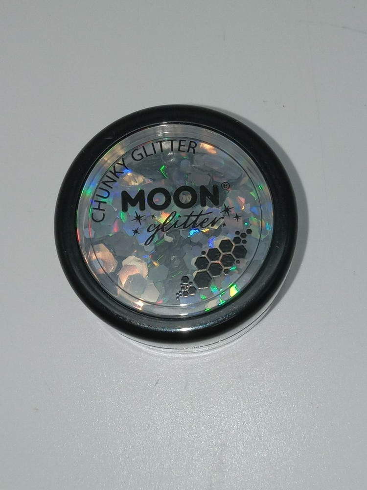 Moon Glitter, chunky glitter. Holographic silver