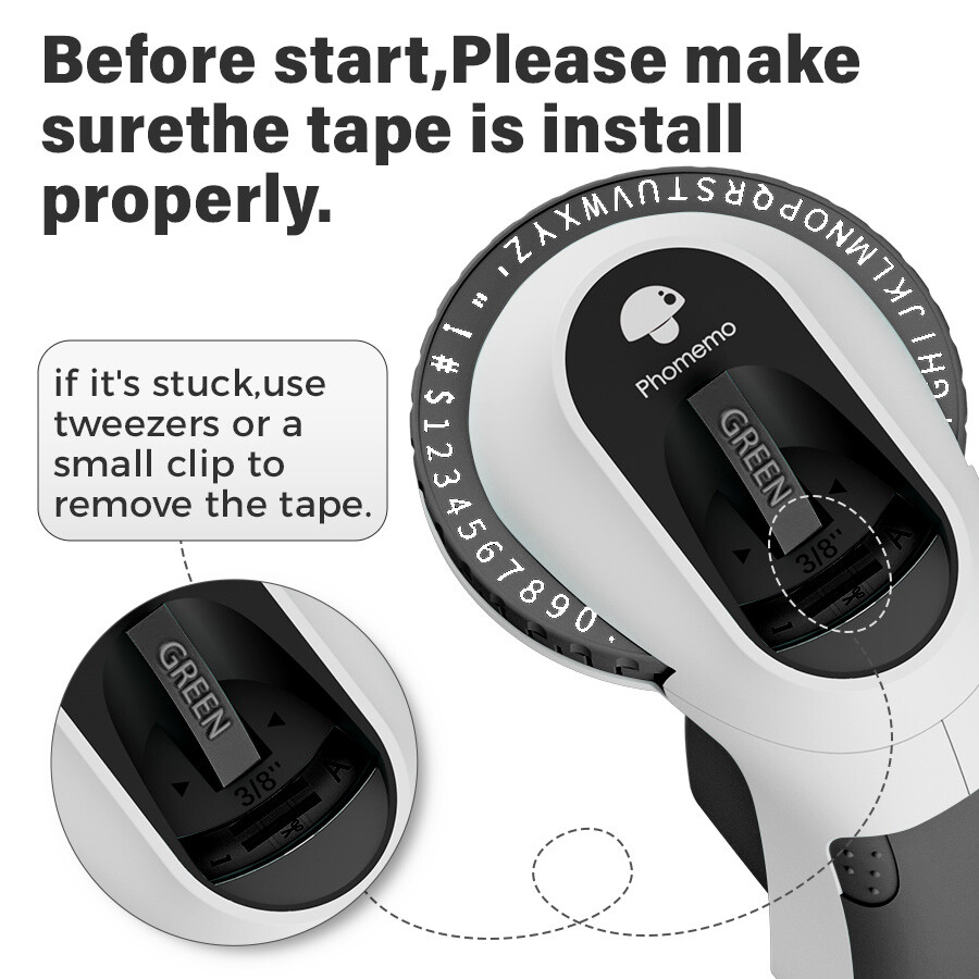 Phomemo Embossing Label Maker + 6PK Label Tape 9mm 3/8" E975 Junior Embossed