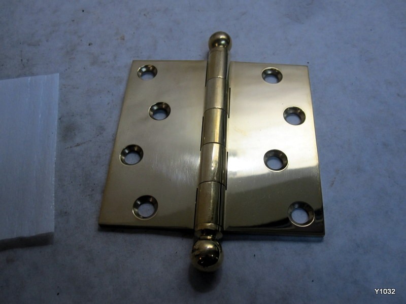 4" x 4" Solid Brass Hinge With Ball Tips