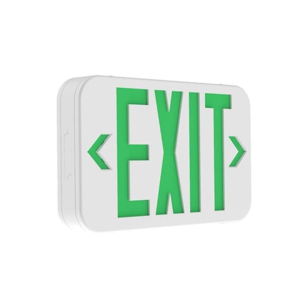 Compass Ceg Exit Sign, White, 1 Or 2 Face(S), Led, Universal Mount, Nickel