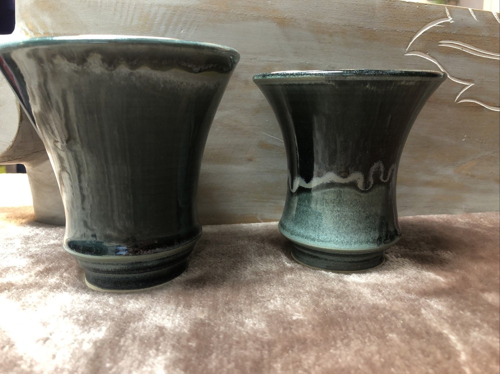 Hockomock Pottery Glazed Cup Set Handmade  - Marked