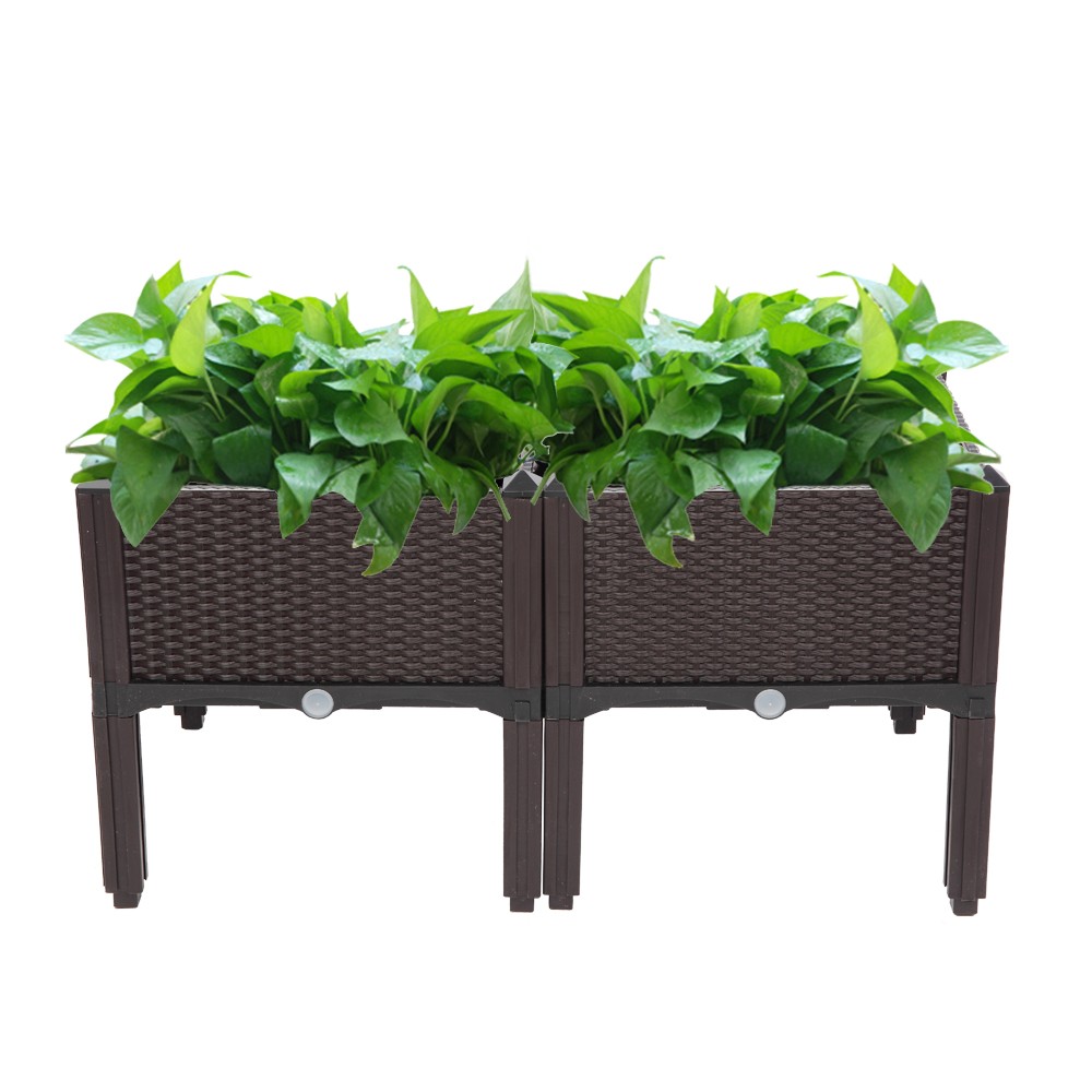 2Pcs Free Splicing Injection Planting Box Brown
