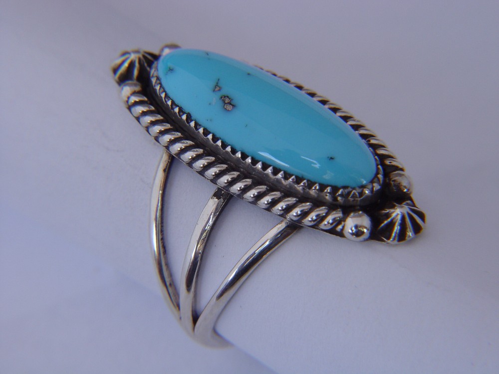 Natural Sleeping Beauty Turquoise set in Sterling Silver Ring