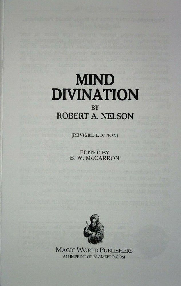 Mind Divination by Robert A. Nelson (Q&A, mentalism)