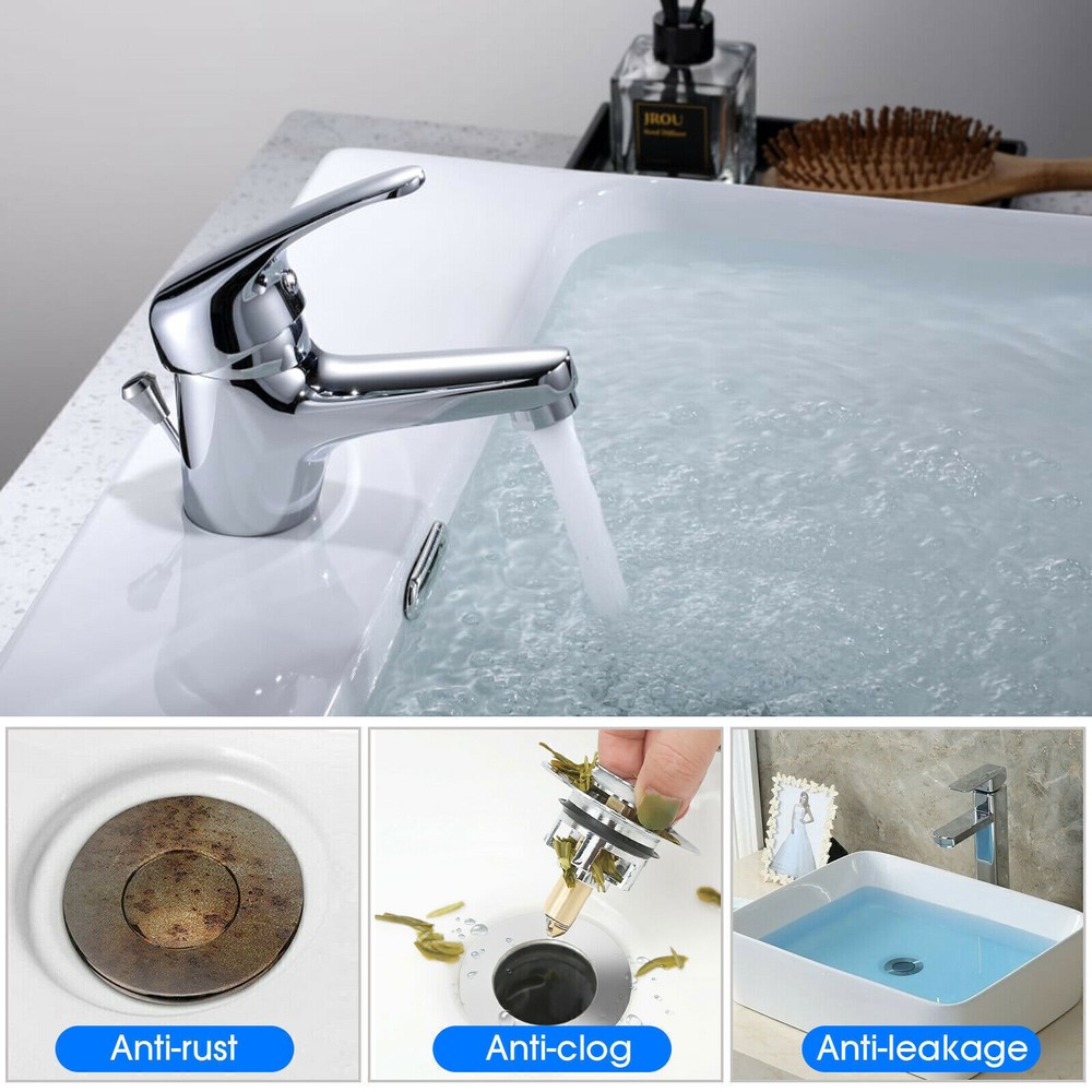 2Packs Bathroom Sink Pop-Up Drain Stopper Copper Core Universal Replacement Plug
