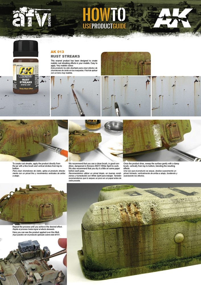 AK Interactive AK013 Weathering Rust Streaks Enamel 35ml - US