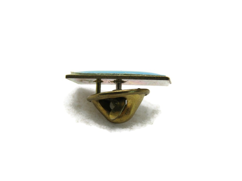 Vintage Lighthouse Pin Blue White & Gold Tone