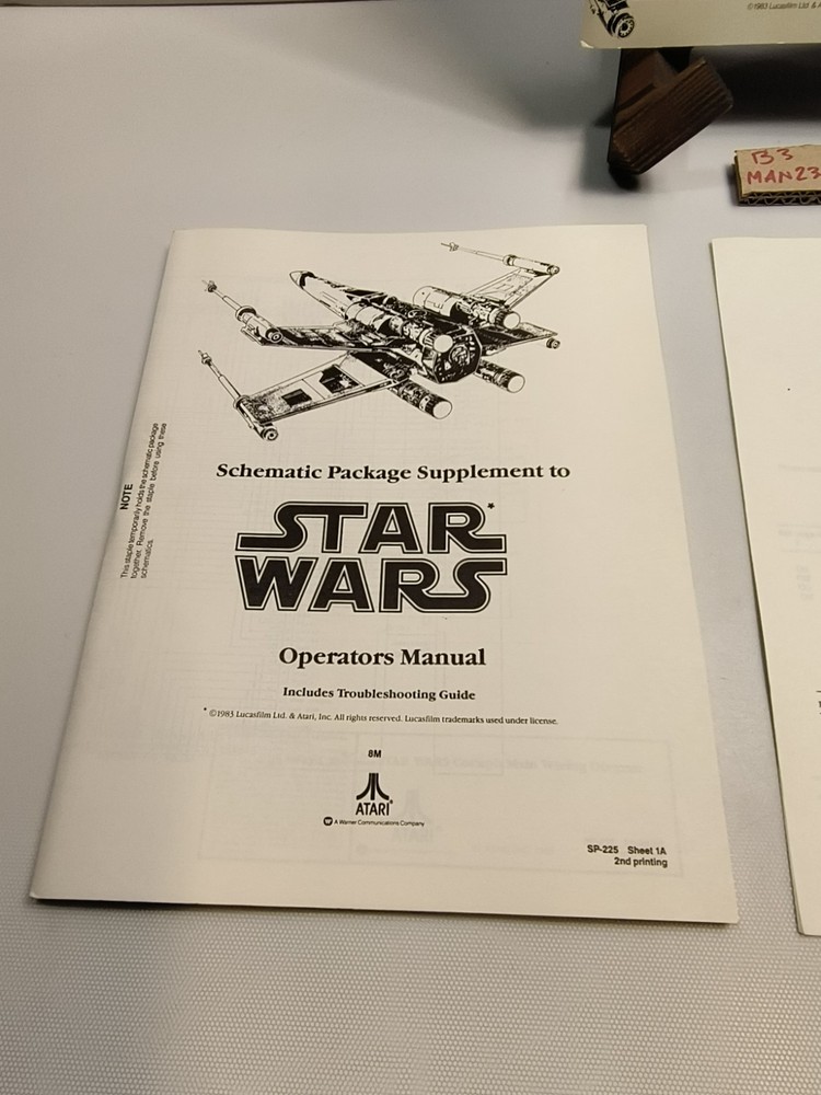 1983 Atari Star Wars Operators Manual TM-225 , Schematic package EX CONDITION!