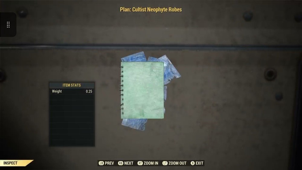 (Xbox) Cultist Neophyte Robes Plan