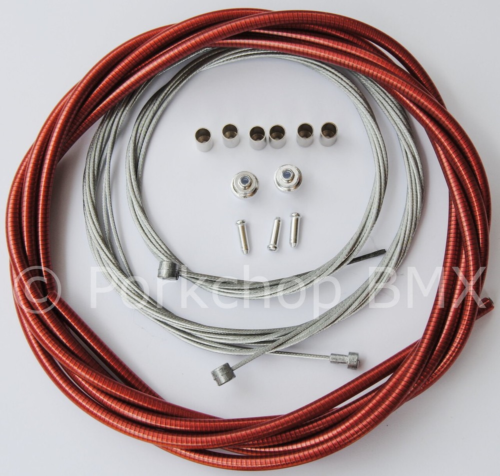 Basic Bicycle Brake Cable Kit for BMX/MTB - CLEAR RED
