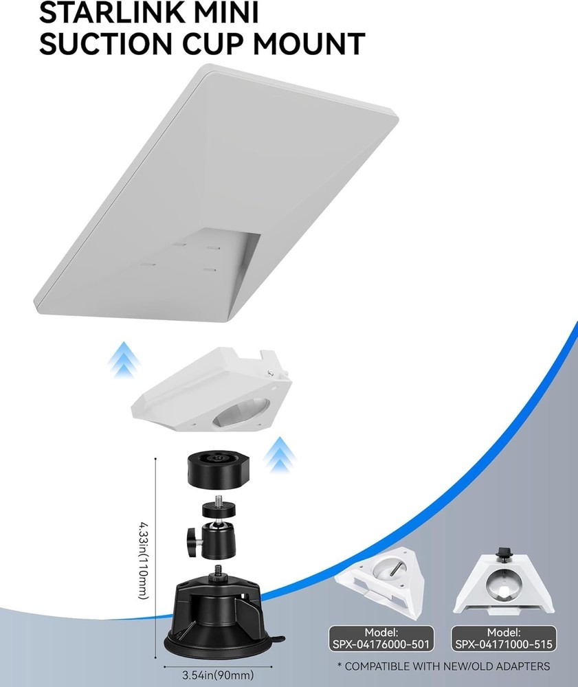 3.5X Stronger Starlink Mini Mount - Versatile Suction Cup for Windows & Roofs