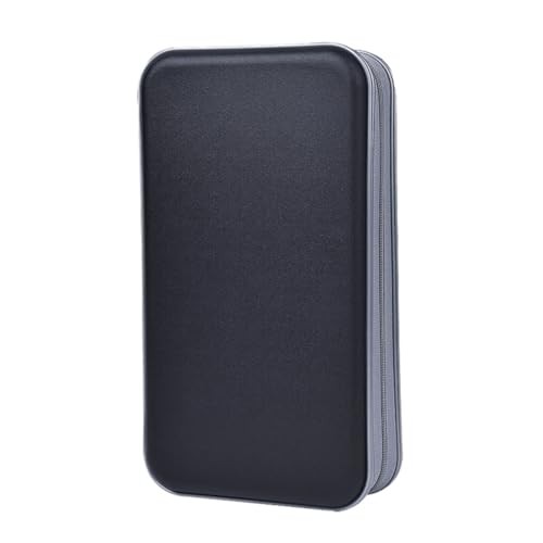 CD Case Hard Plastic CD Holder Protective DVD Disc Storage 96 Capacity Black
