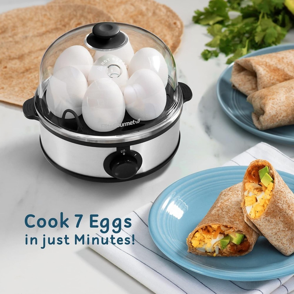 Stainless Steel 7 Egg Boiler with Auto Shut-Off
