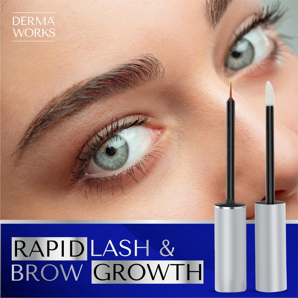 DERMAWORKS Eyelash Growth & Eyebrow Growth Serum Set Longer Lashes Thicker Brows