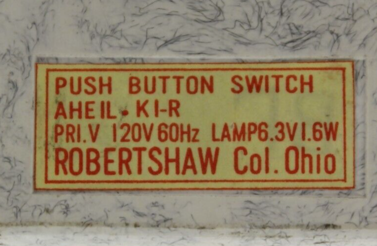 Robertshaw AHEIL KI-R Illuminated Pushbutton Switch