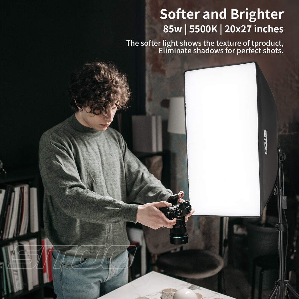 2Pcs Softbox Lighting Kit LED Continuous Photography Tripod Remote Control