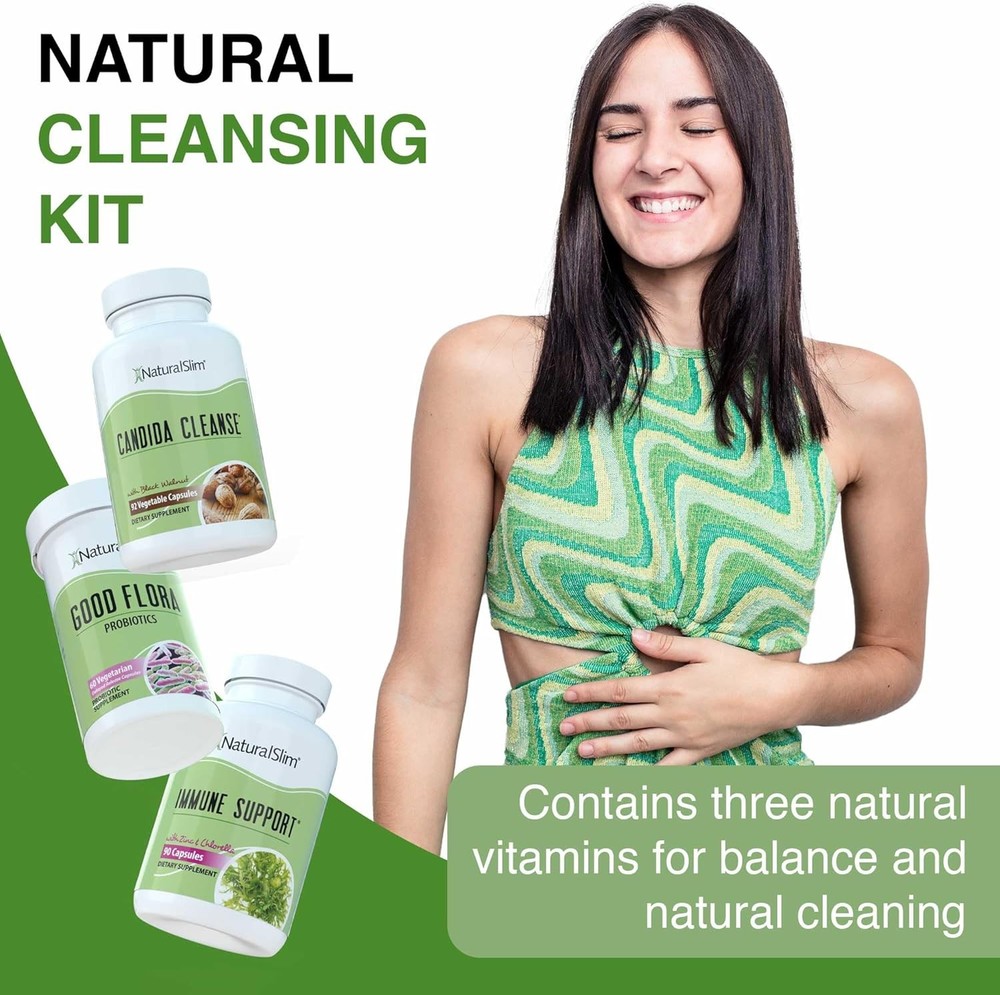 Naturalslim Candida Cleanse Support Supplements Bundle - Candiseptic Kit...
