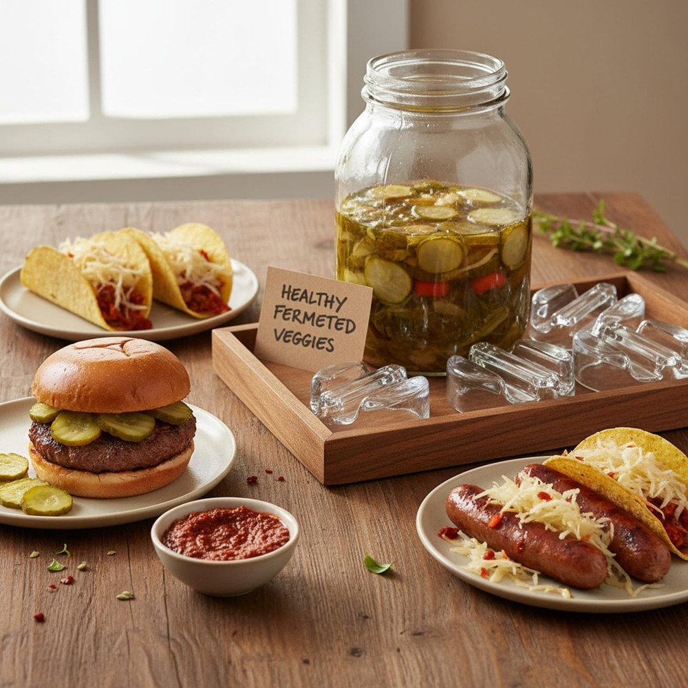 TOPZEA 9 Pack Fermentation Glass Weights with Easy Grip 2.7" diameter, Clear