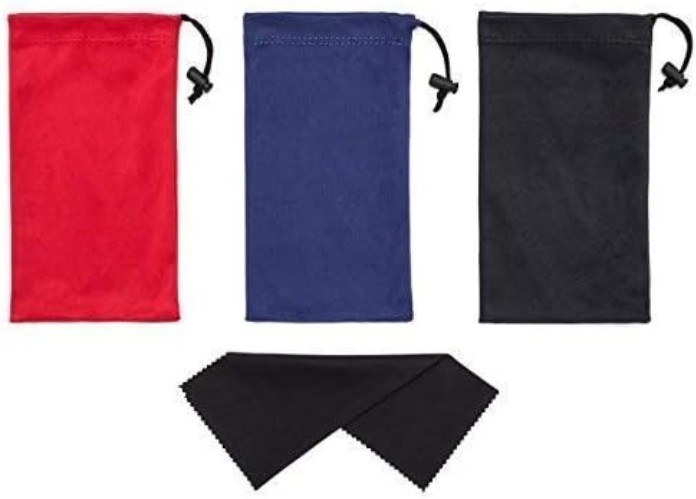 Quality Microfiber Sunglasses Pouch With Spring Fastener