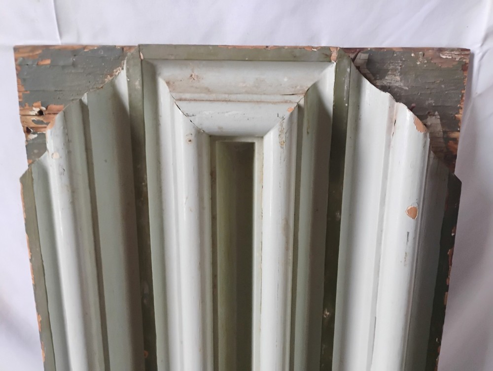 Vintage Fluted + Painted Wood Panel 40" x 17"