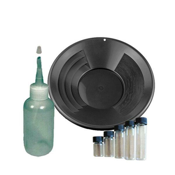 12" Black Gold Pan Panning Kit