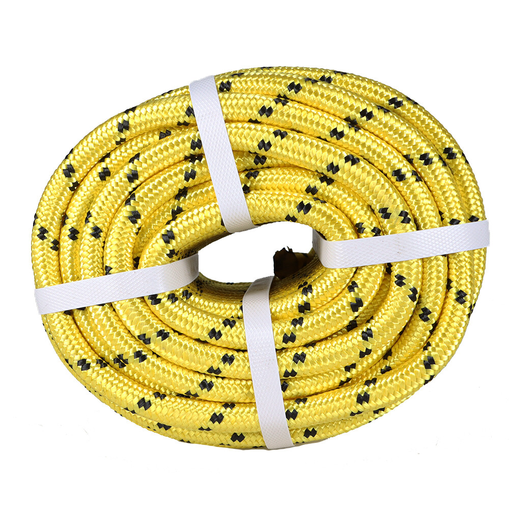 6180Lbs Breaking Strength 1/2"×200' Bull Rope Double Braid Polyester Rope Yellow